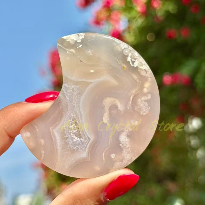 Cherry Blossom Agate Moon