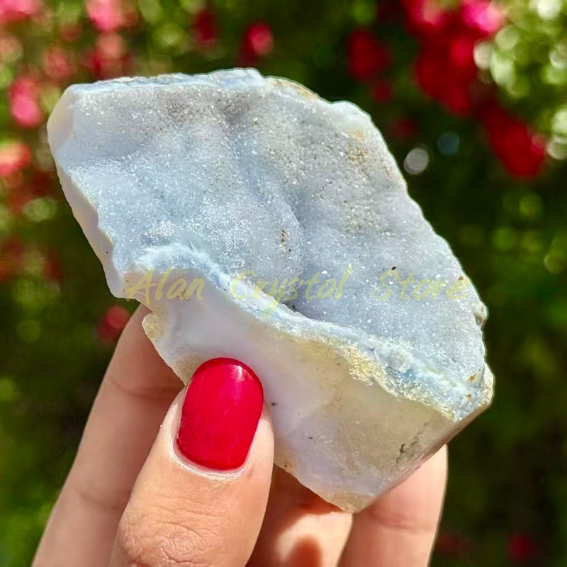 Blue Lace Agate Geode Raw Stone