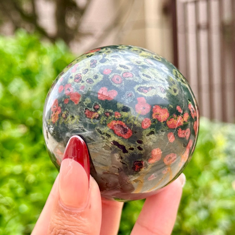 Natural Oriental Jasper Sphere.