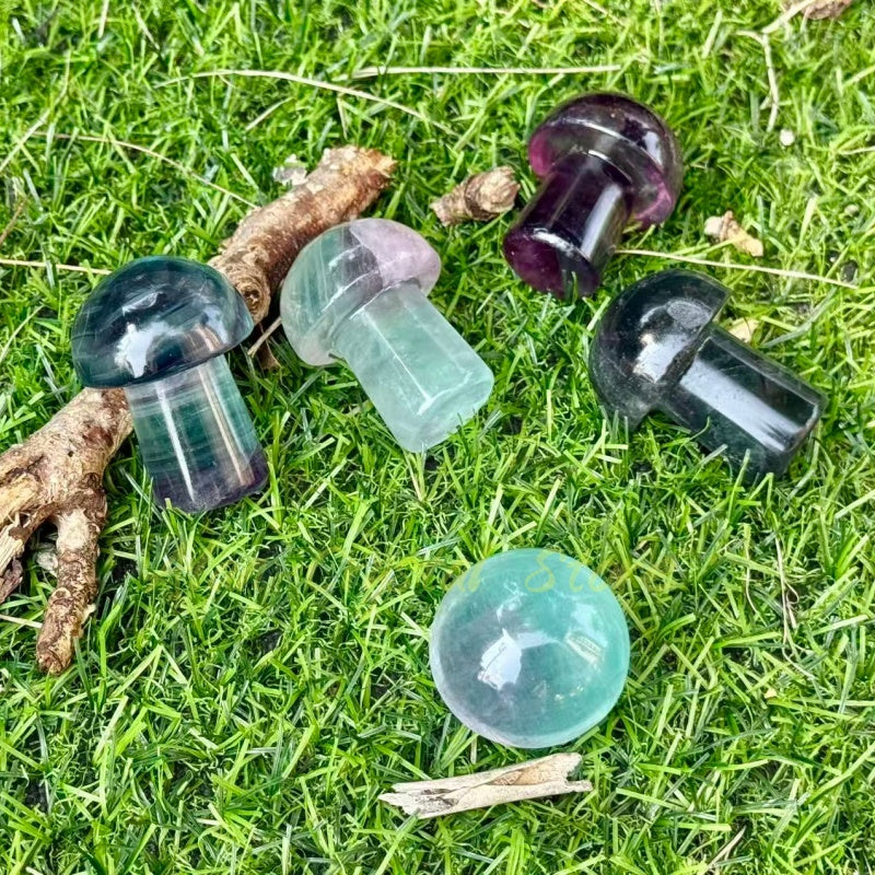 Natural Rainbow Fluorite Mushroom.1PC