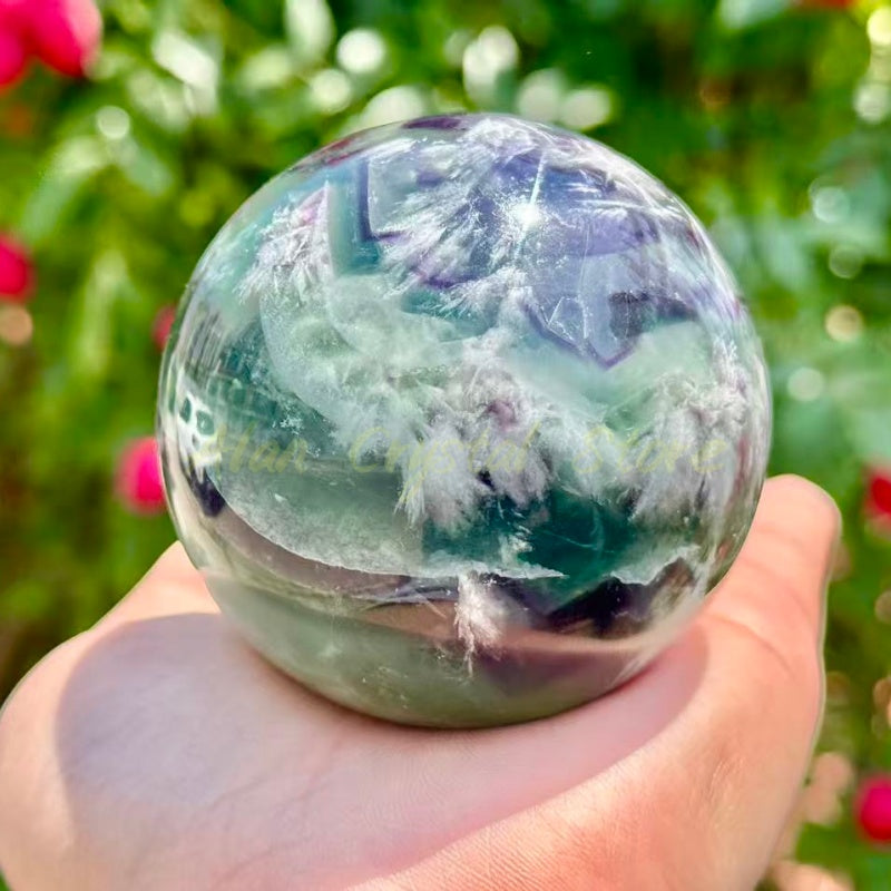 Feather Fluorite Sphere