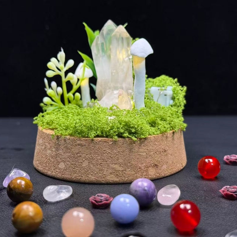 Natural Clear Quartz Cluster Night Light.