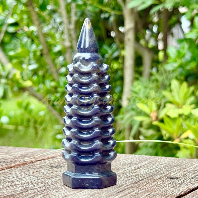Natural Crystal Quartz Wenchang Pagoda Carving.1PC
