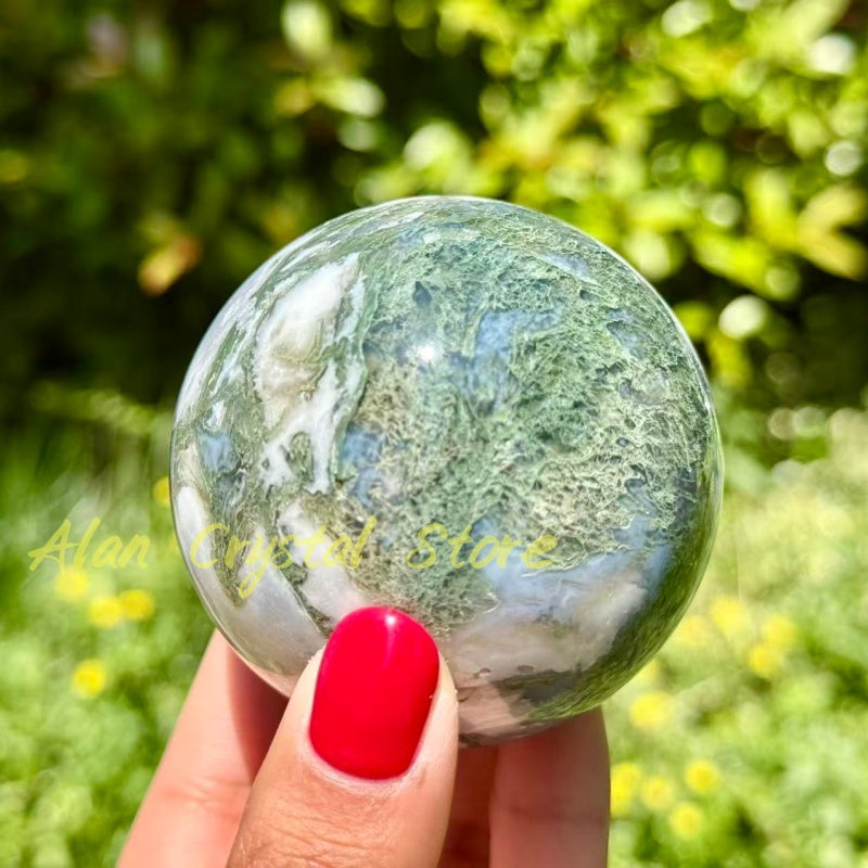 Natural Moss Agate Sphere.1PC