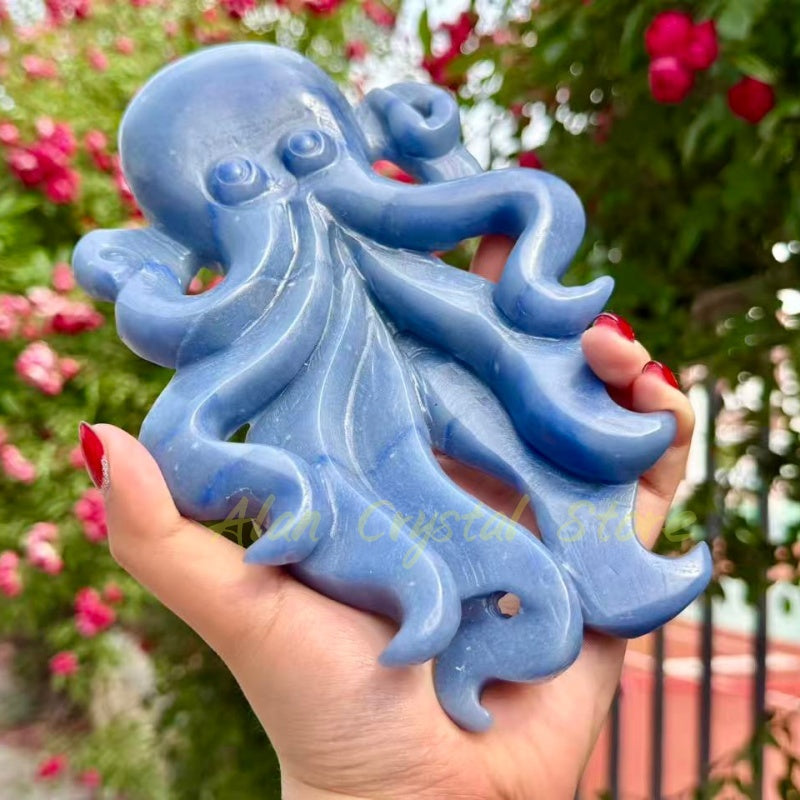 Blue Aventurine Octopus Carving