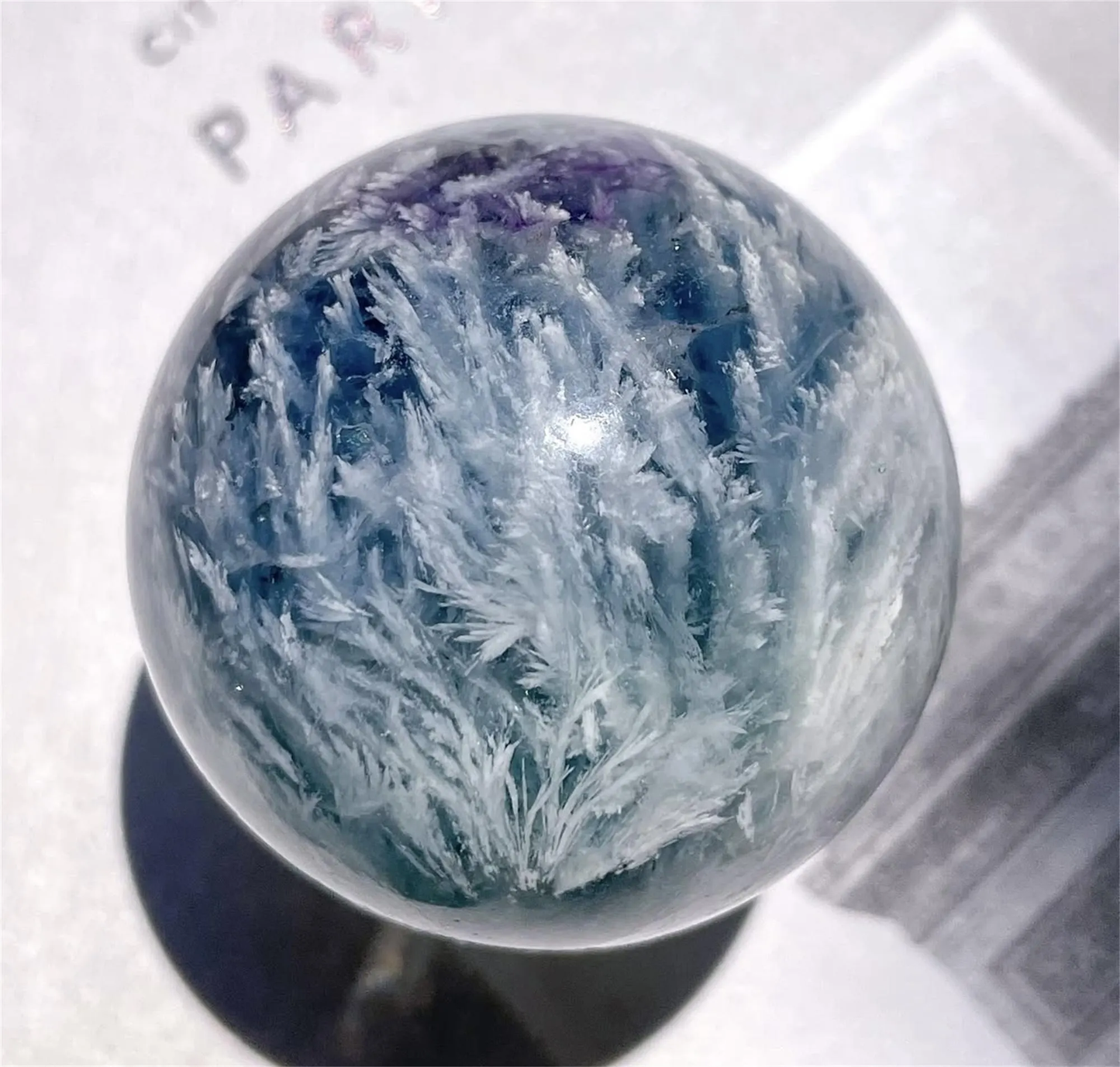 Natural Feather Fluorite Sphere,High Quality Ball.