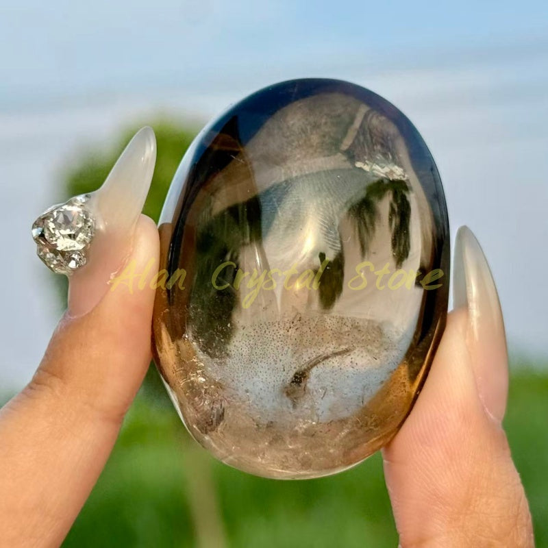 Smoky Quartz Palm Stone