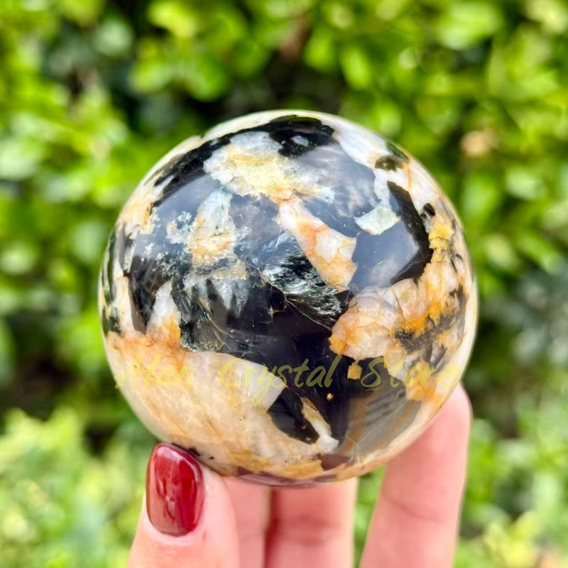 Yellow Mica Tourmaline Sphere