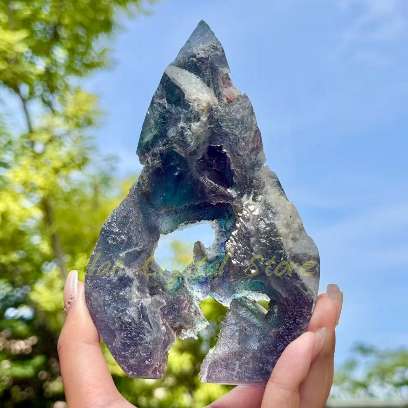 Natural Mineral Fluorite Torch 1PC