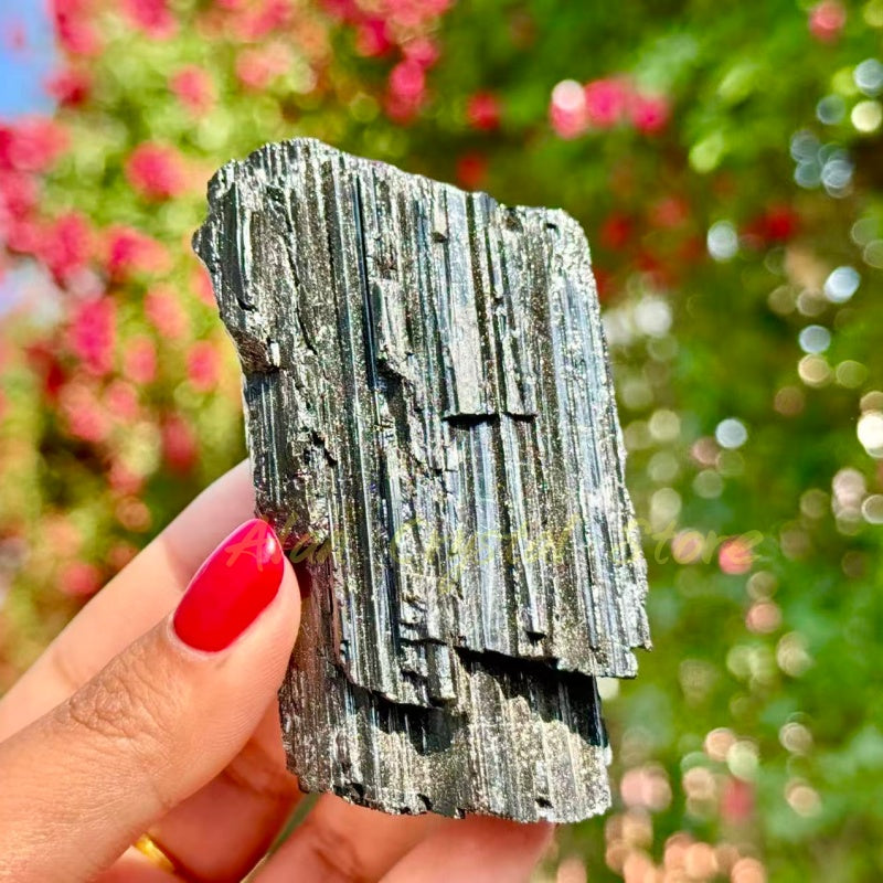 Black Tourmaline Gem Raw Stone