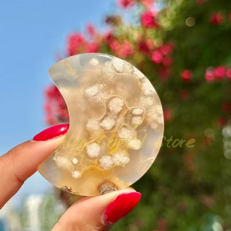 Cherry Blossom Agate Moon