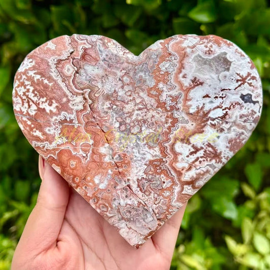 Pink Mexican Agate Heart.