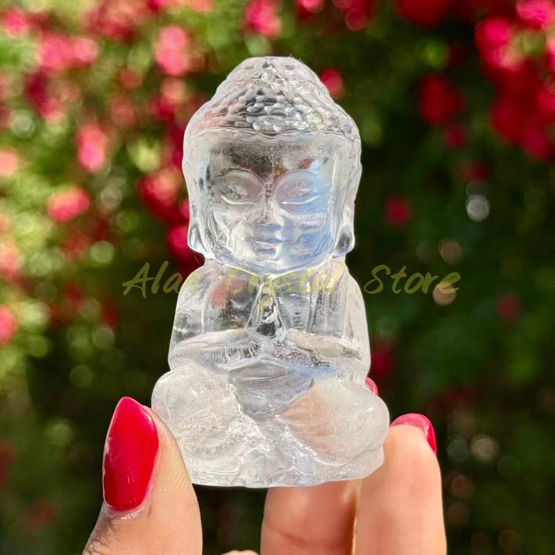 Clear Quartz Buddha Carving