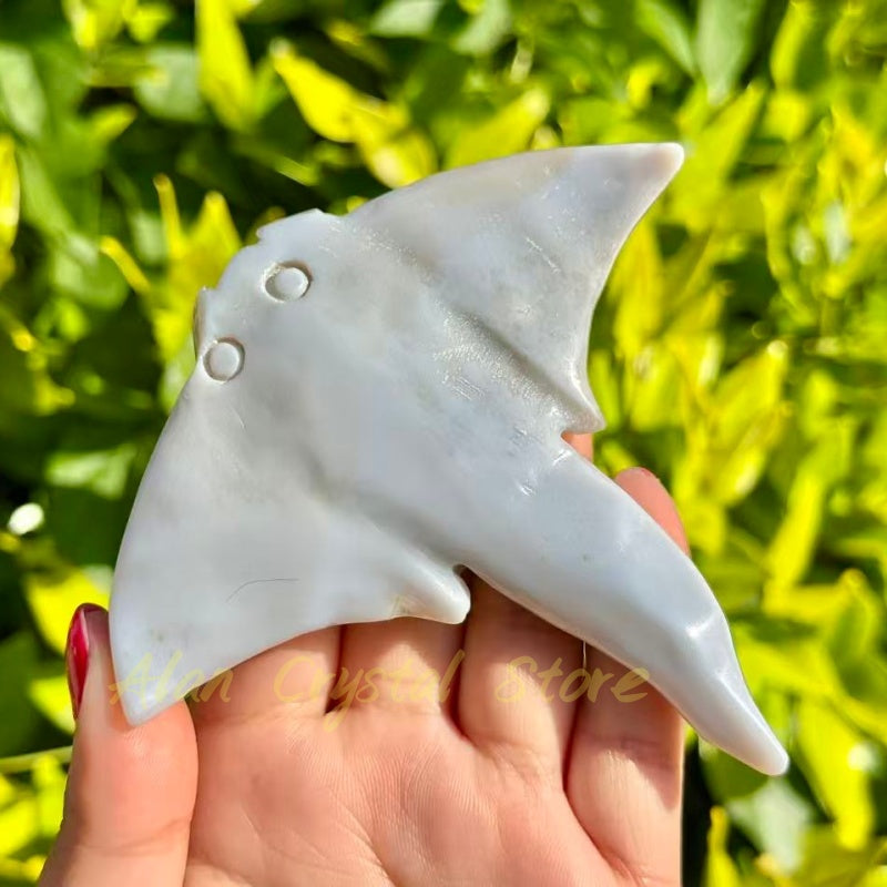Ocean Jasper Manta Ray Carving