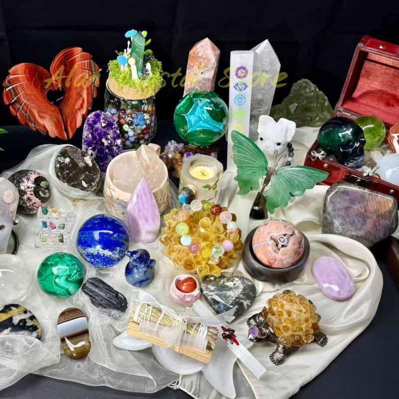 Curated Crystal Box,Mystery Crystal Box,Handpicked Crystal Set,Reiki Meditation Decor,Metaphysical Gift