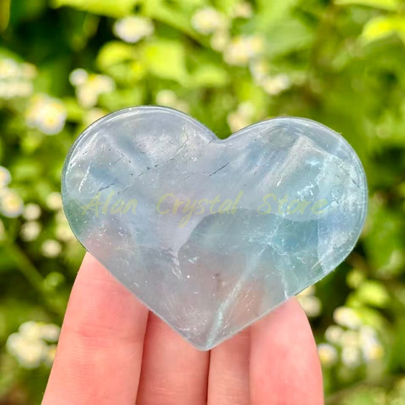 Natural Blue Fluorite Heart.
