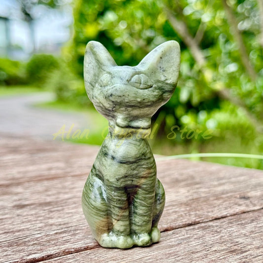 Natural Hsiuyen Jade Gigi Cat Carving.1PC