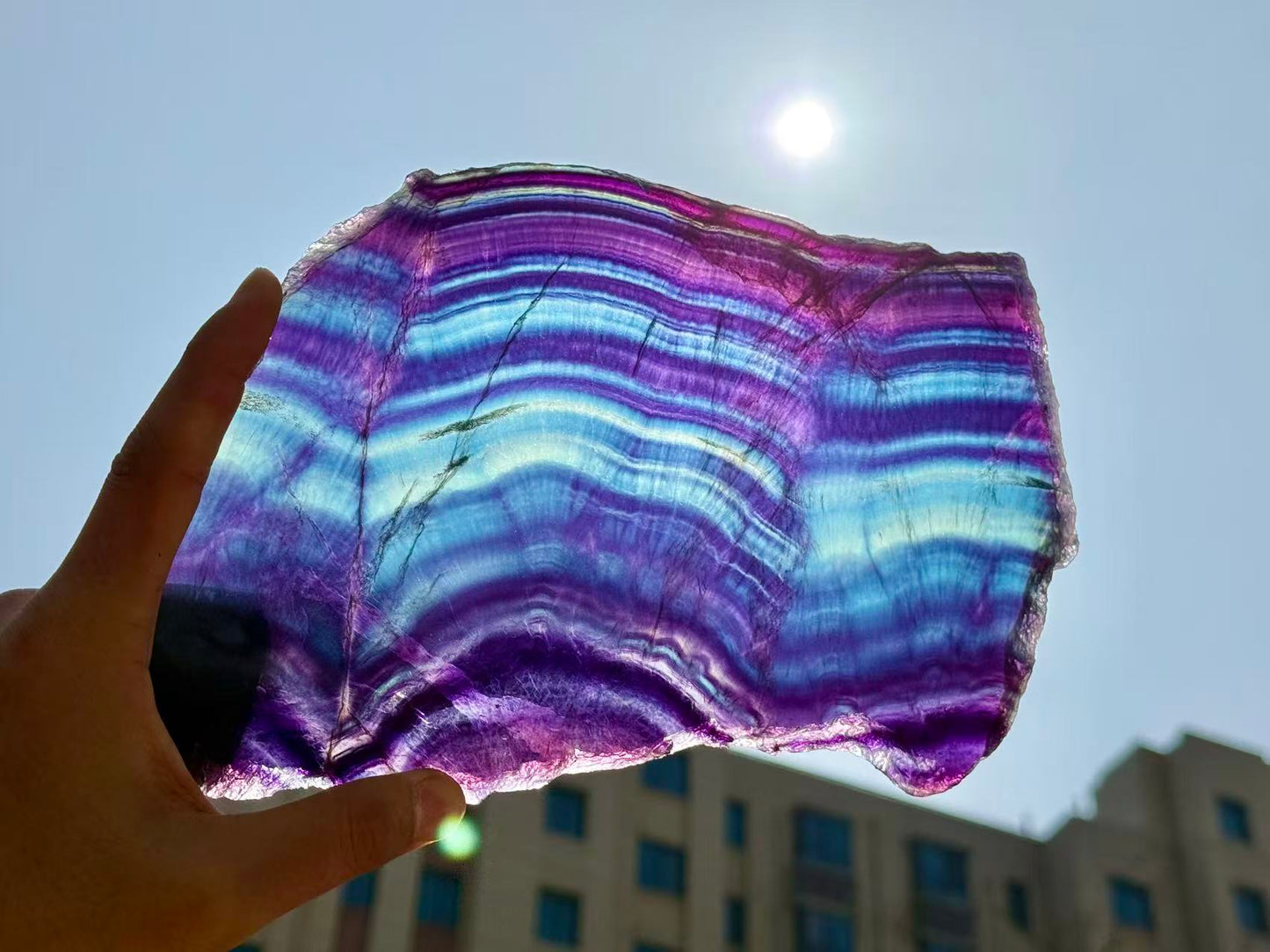Natural Rainbow Fluorite Section