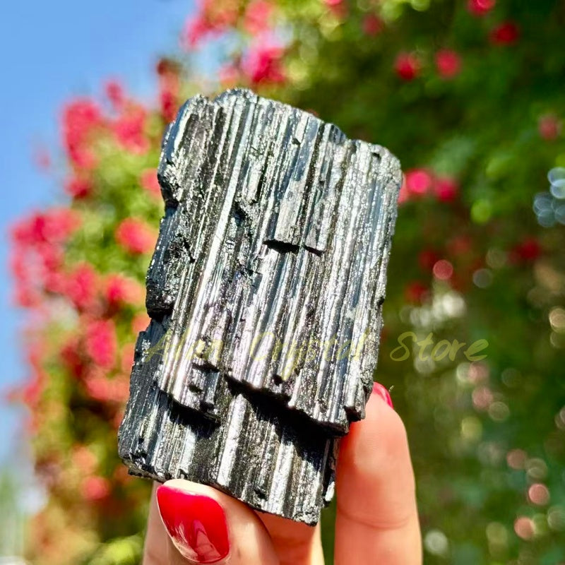 Black Tourmaline Gem Raw Stone
