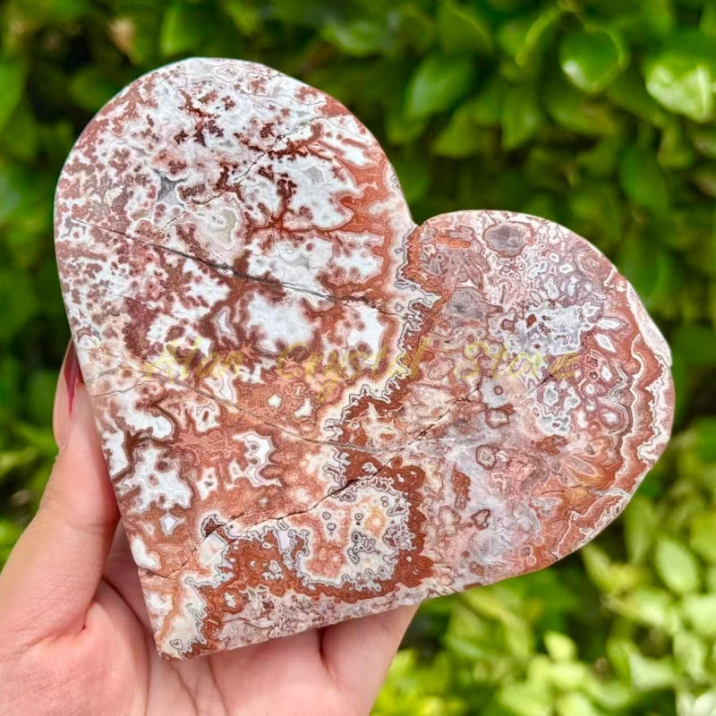 Pink Mexican Agate Heart.