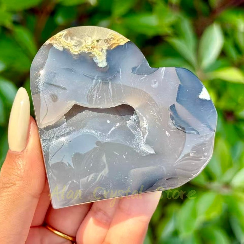Volcano Agate Heart