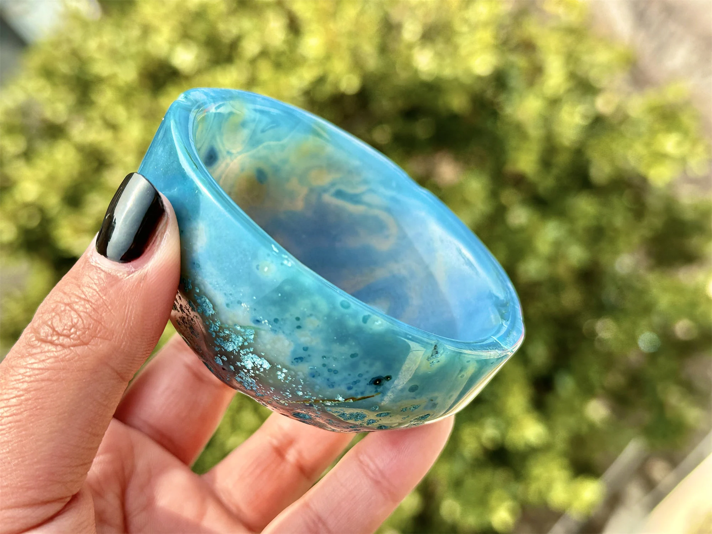 3 inches+ Rainbow Agate Bowl.Hand Carved Bowl.