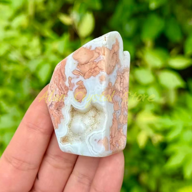 Natural Pink Sakura Agate Free Form.1PC