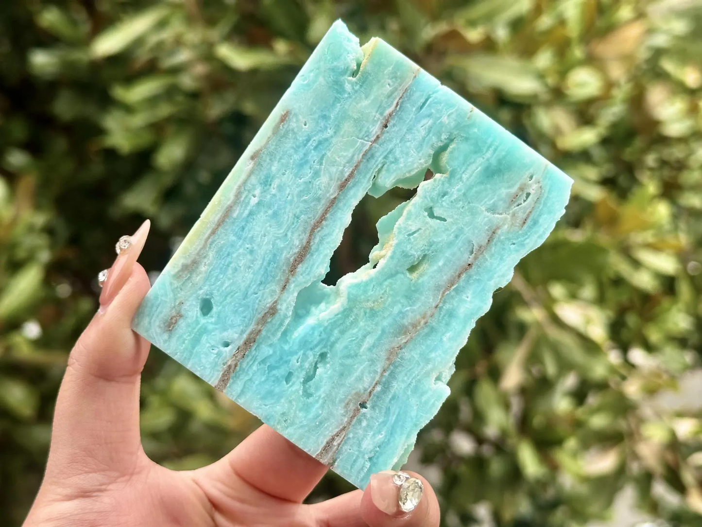 Natural Hemimorphite Slice,Crystal quartz Slice.