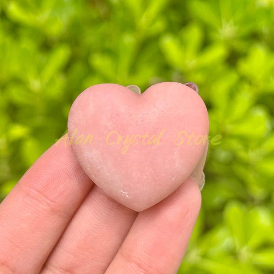 Natural Pink Opal Heart Carving.1PC