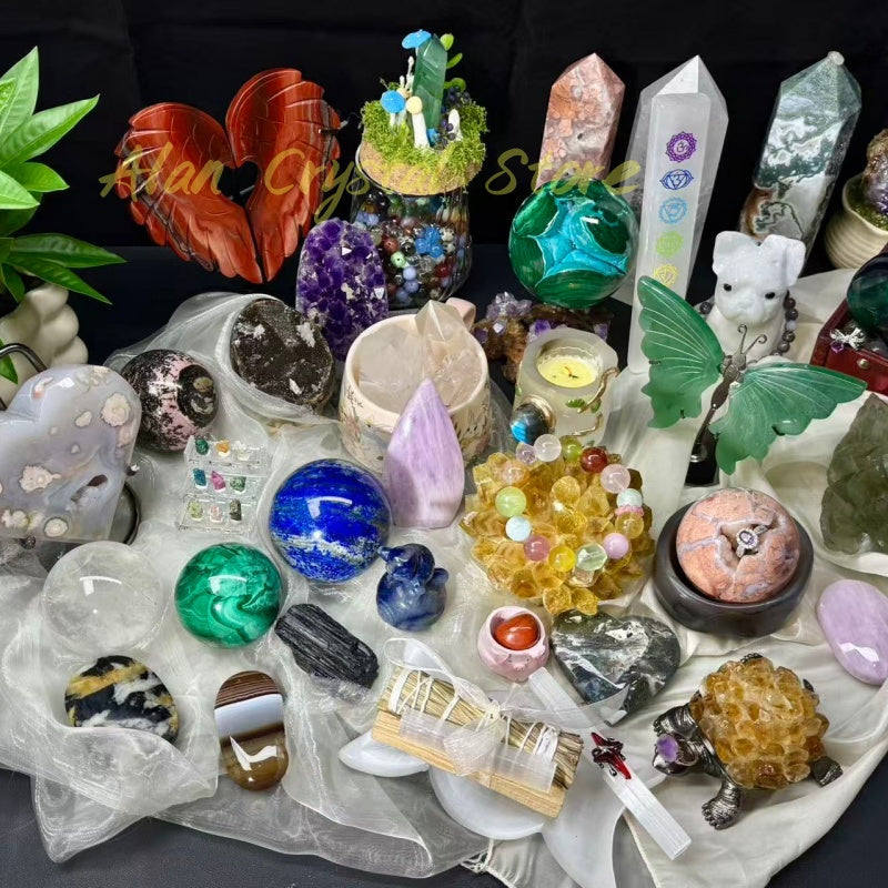 Curated Crystal Box,Mystery Crystal Box,Handpicked Crystal Set,Reiki Meditation Decor,Metaphysical Gift