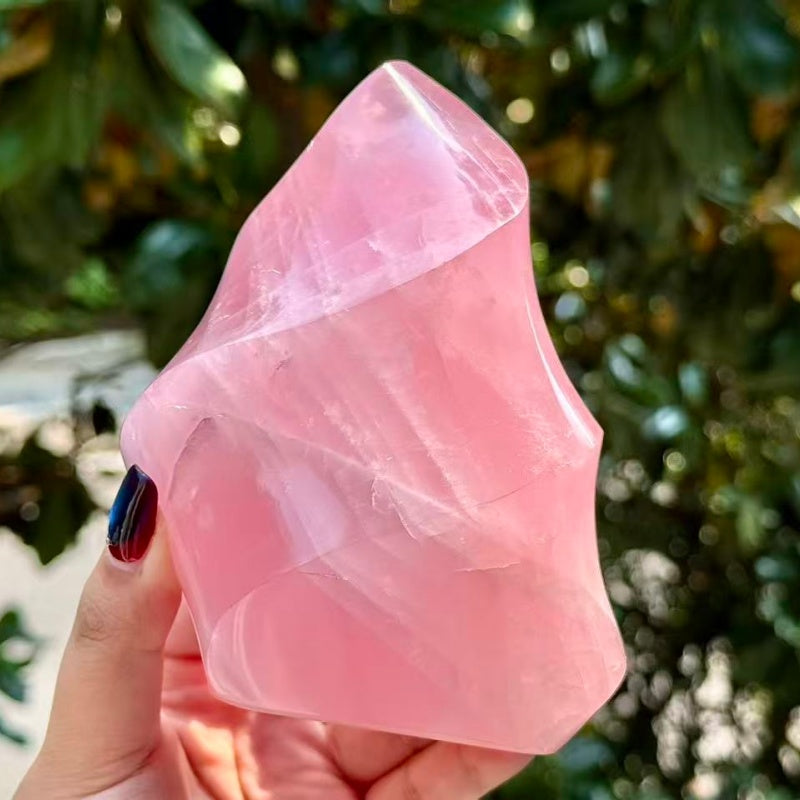 Natural Rose Quartz Torch.