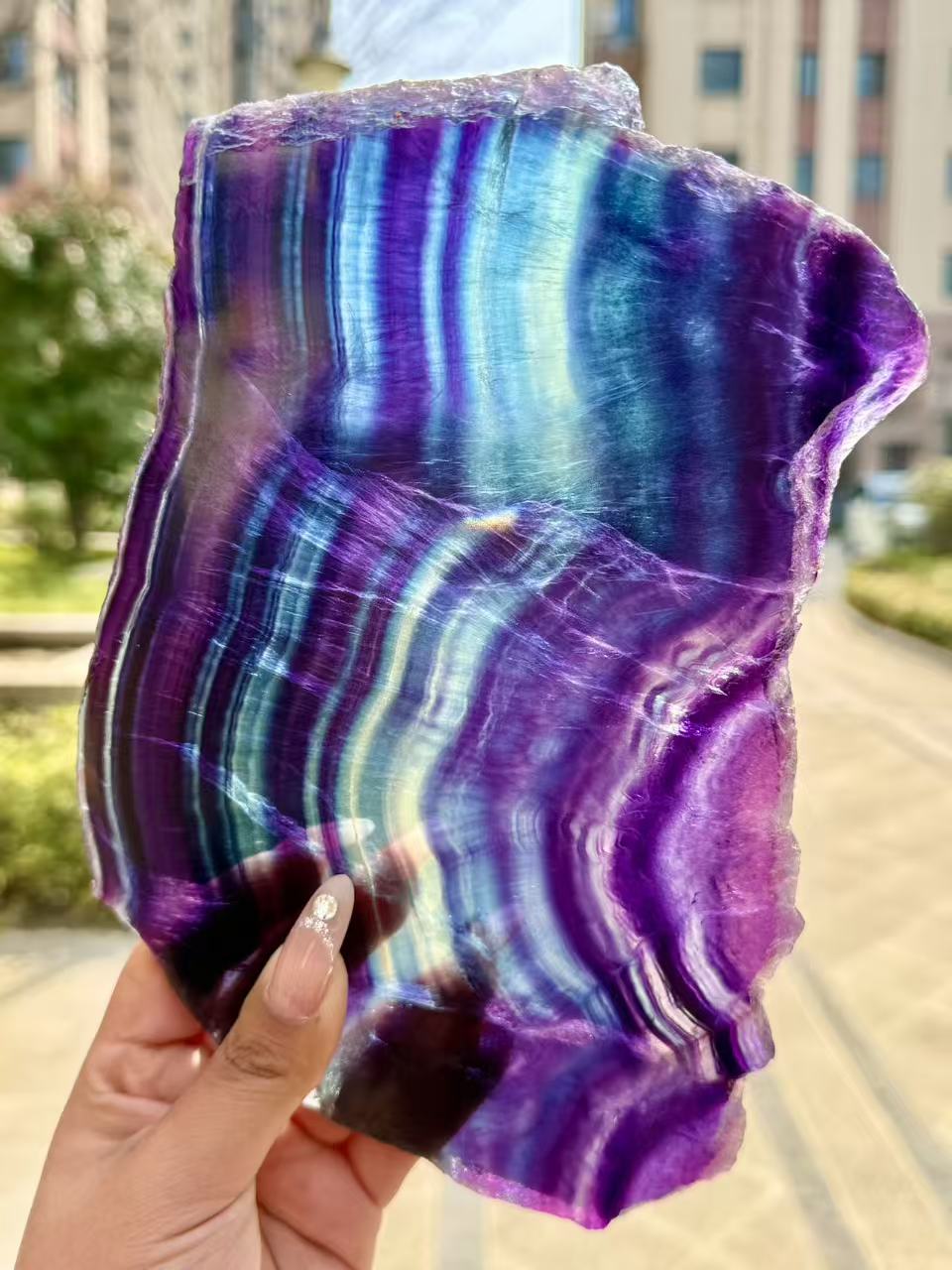 Natural Rainbow Fluorite Section