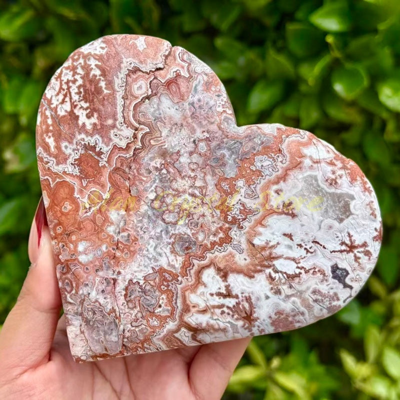 Pink Mexican Agate Heart.
