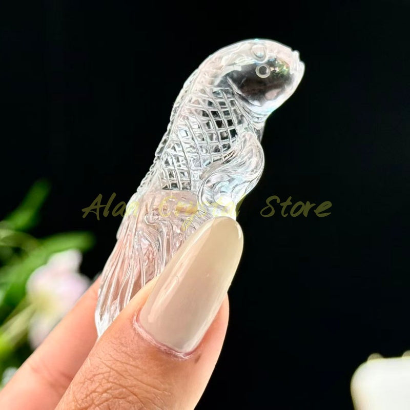 Natural Clear Quartz Koi,High Quality Clear Quartz.
