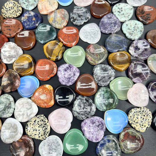 Mixed Crystal Heart Worry Stone