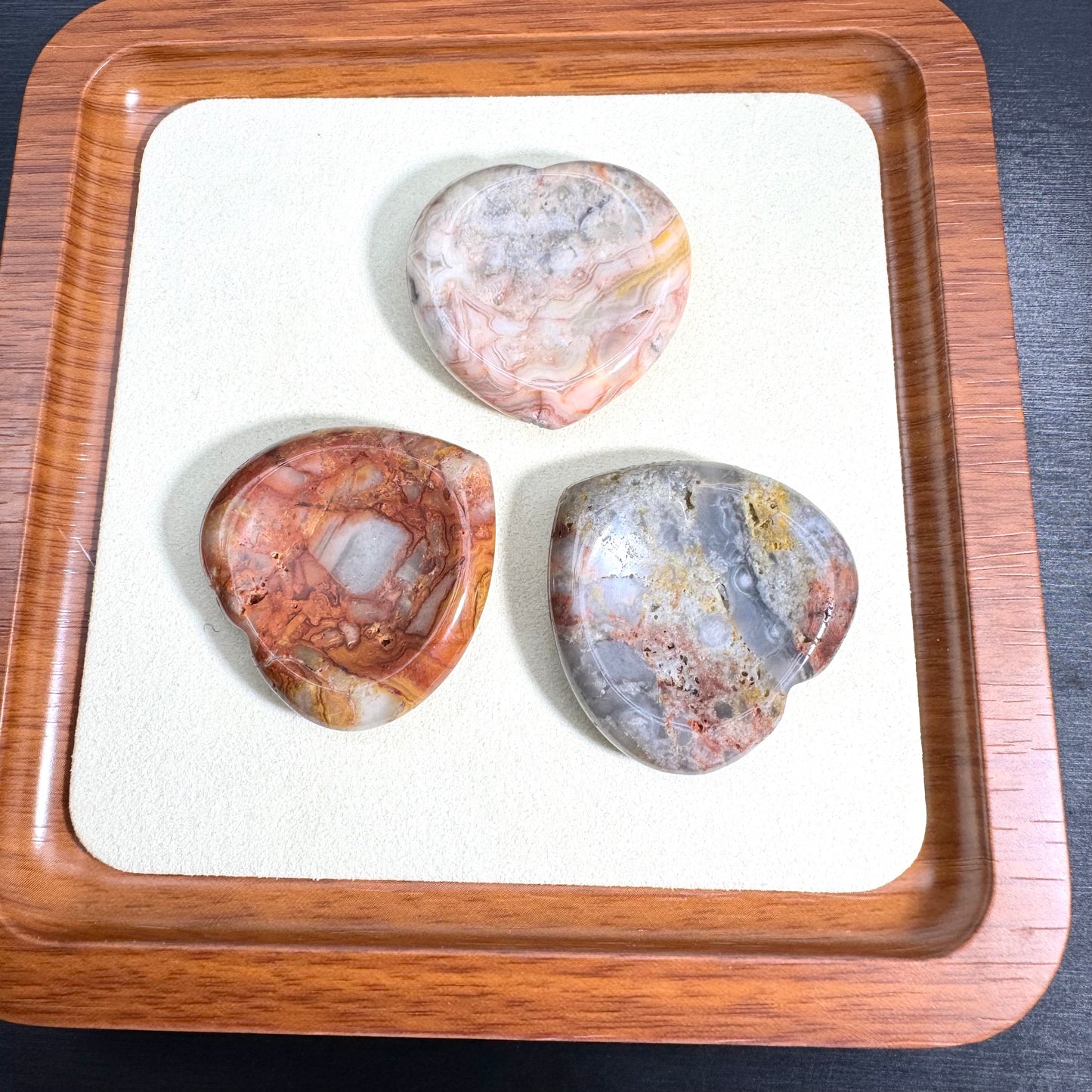 Mixed Crystal Heart Worry Stone