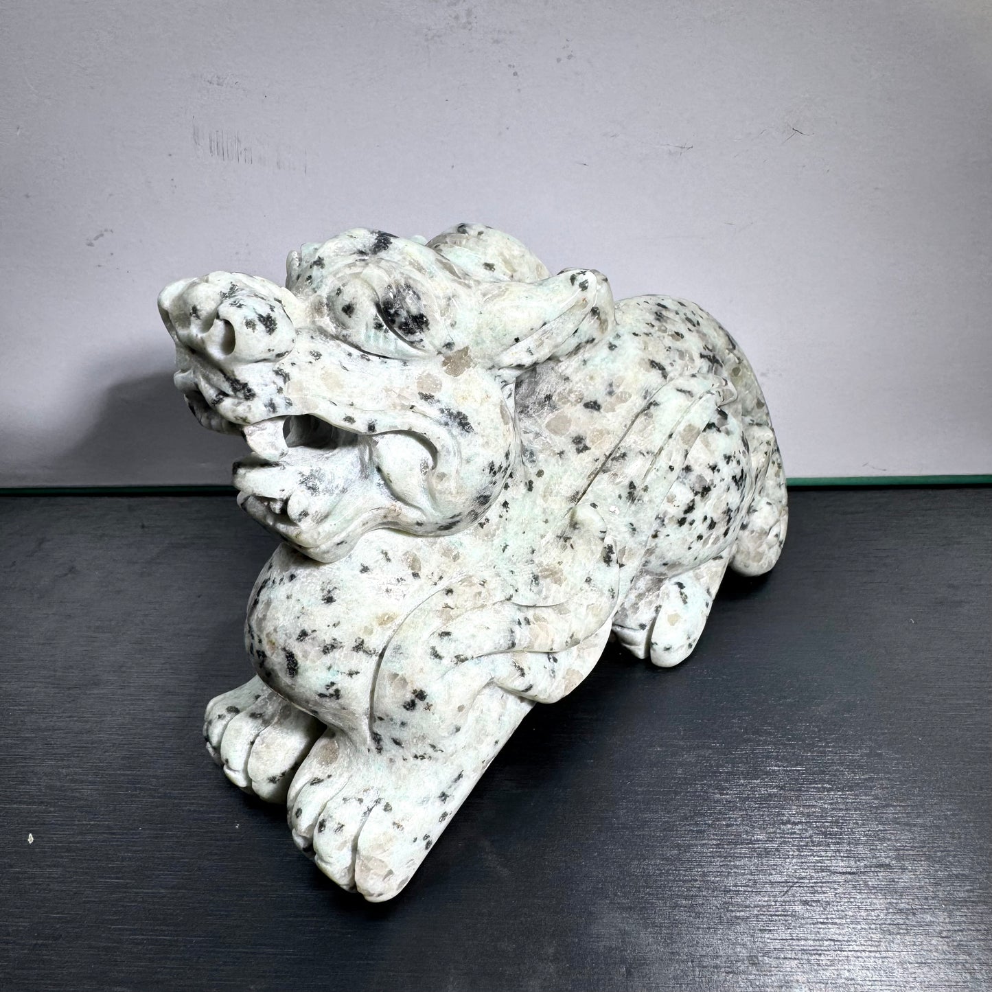 Kiwi Jasper Dragon Carving