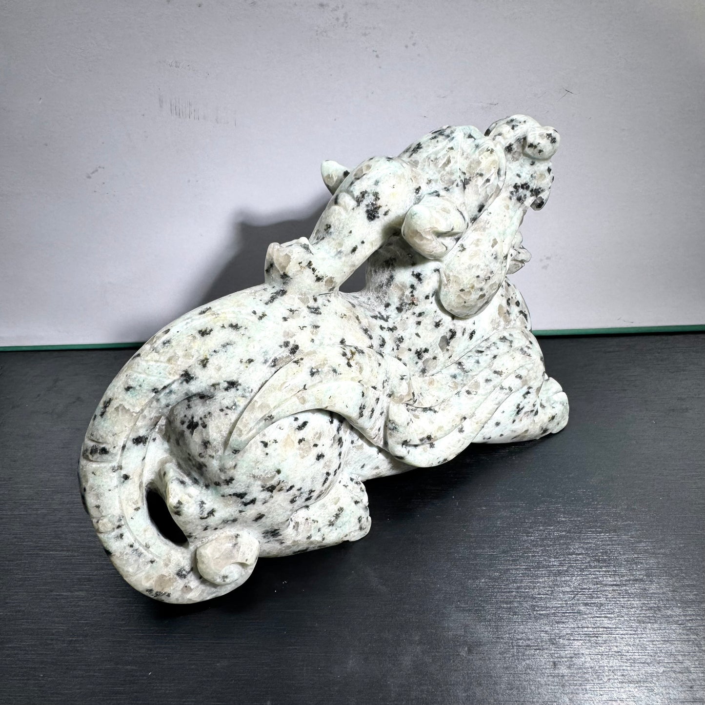 Kiwi Jasper Dragon Carving