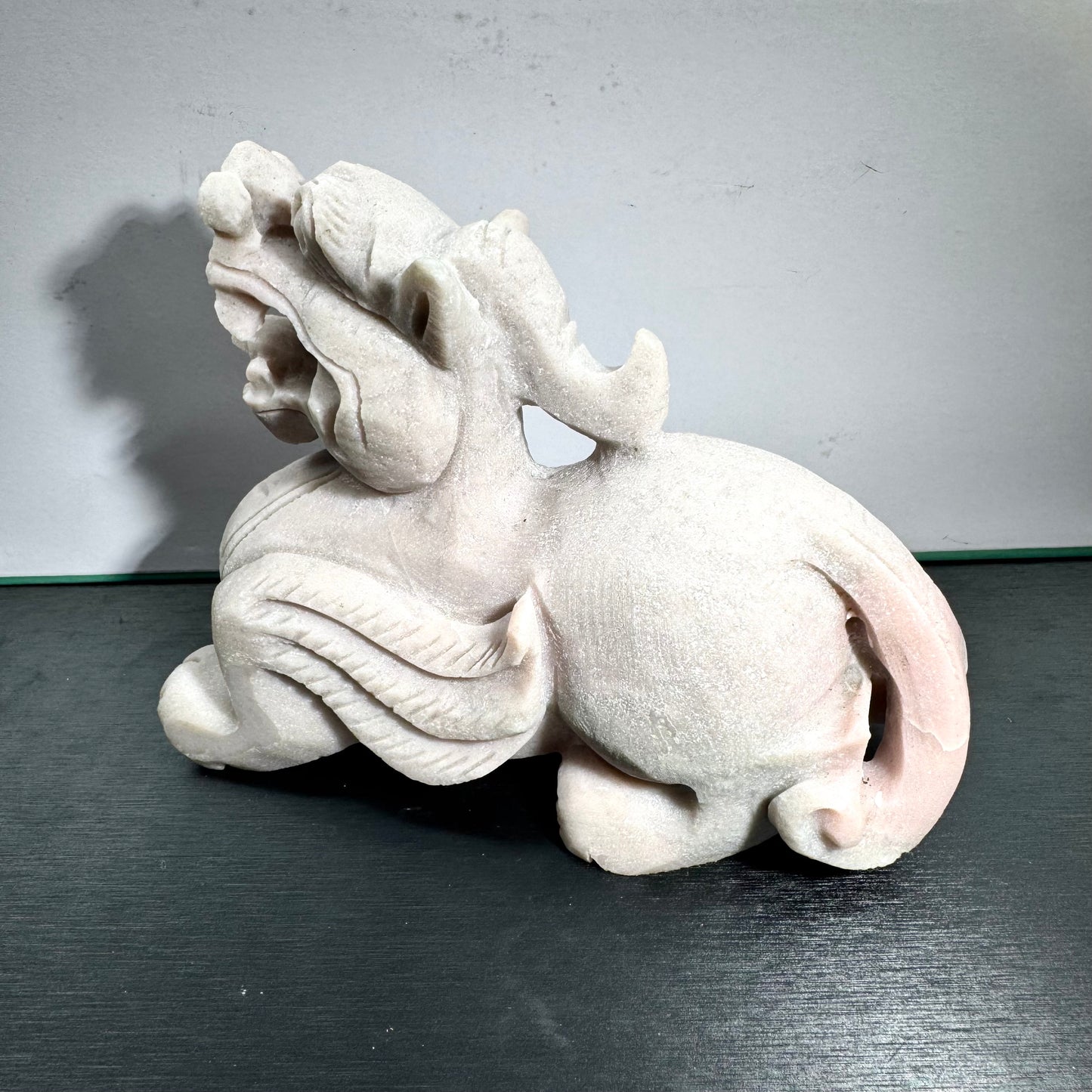 Pink Opal Dragon Carving
