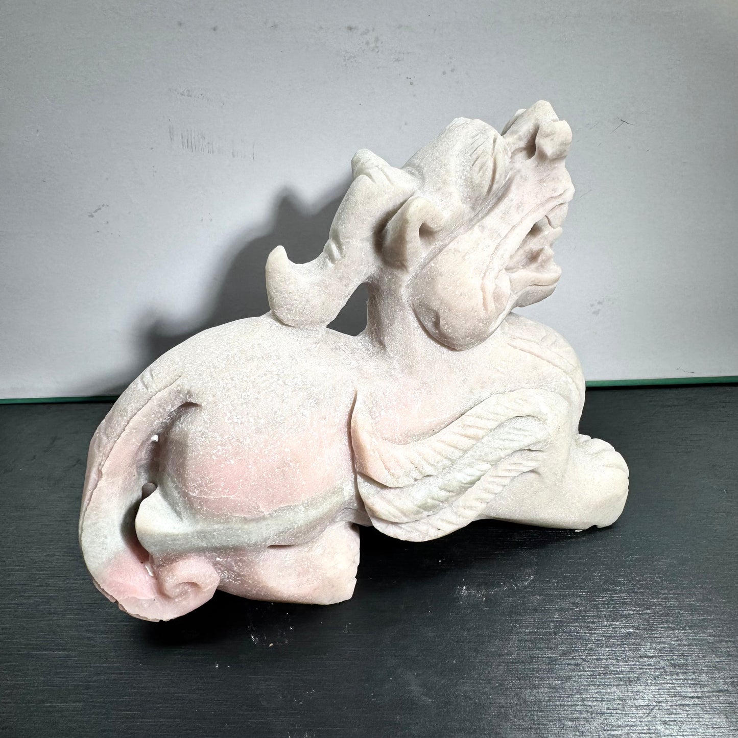 Pink Opal Dragon Carving