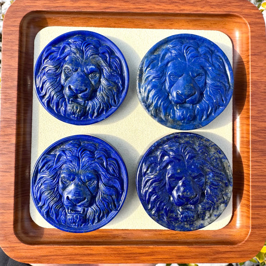 Lapis Lazuli Lion Carving