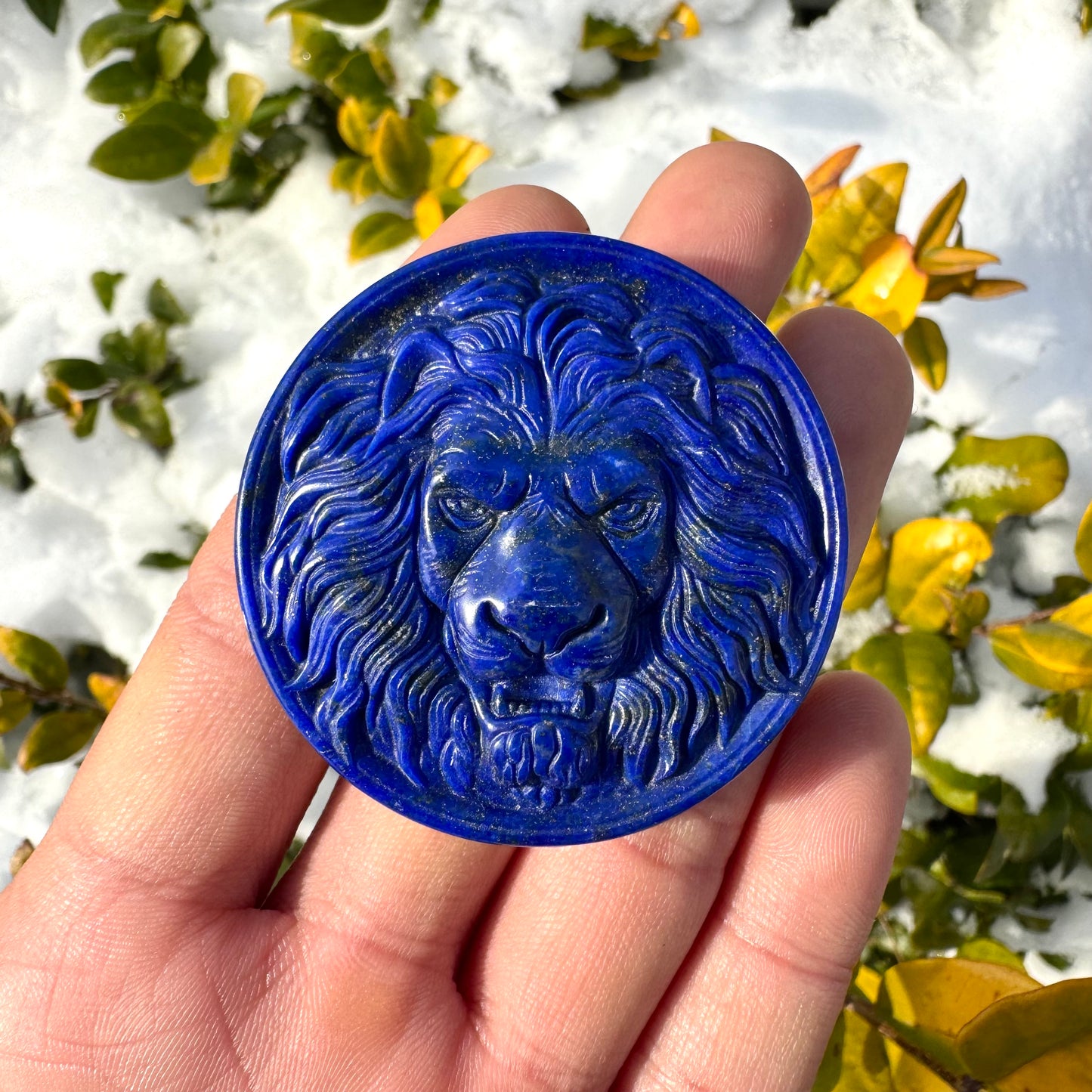 Lapis Lazuli Lion Carving