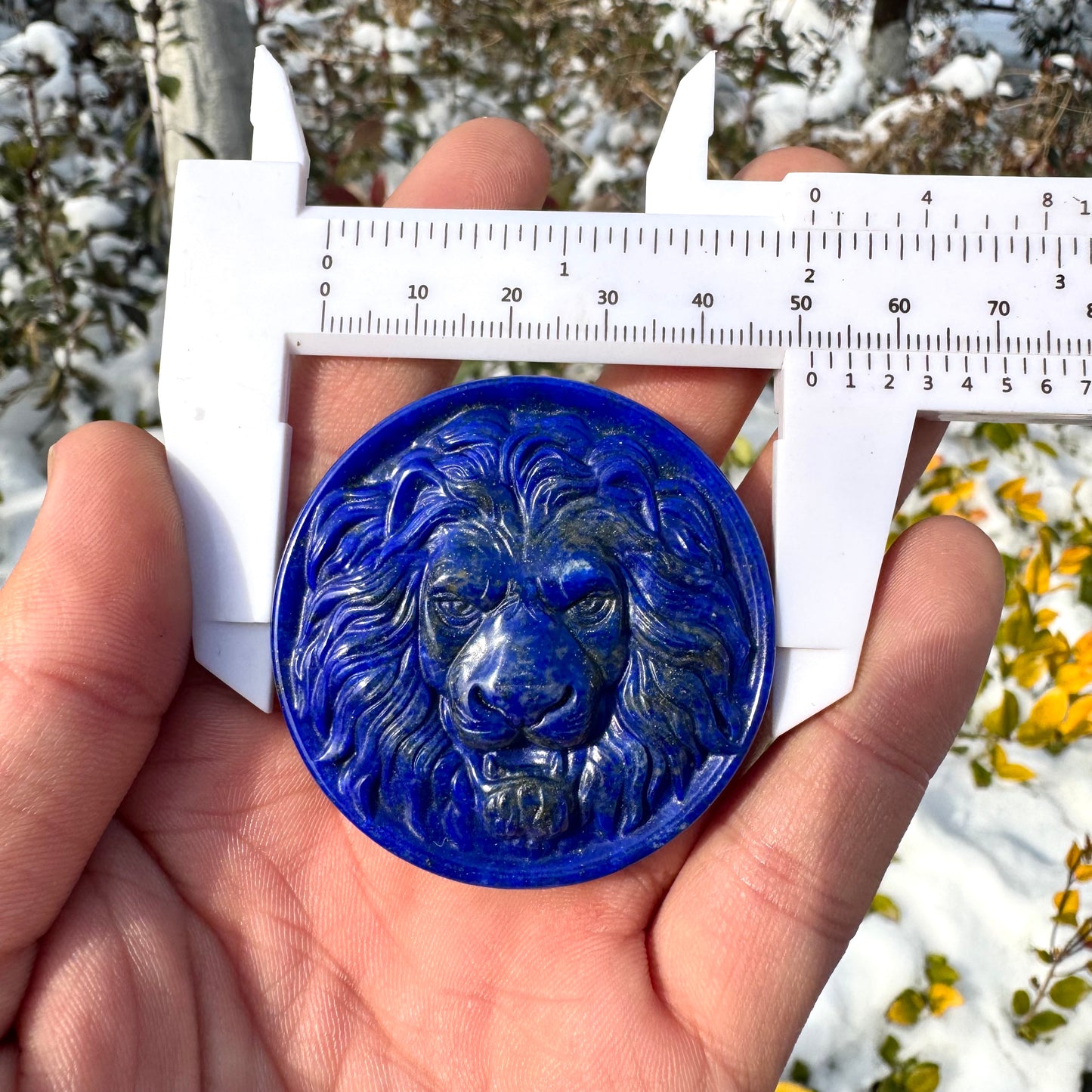 Lapis Lazuli Lion Carving