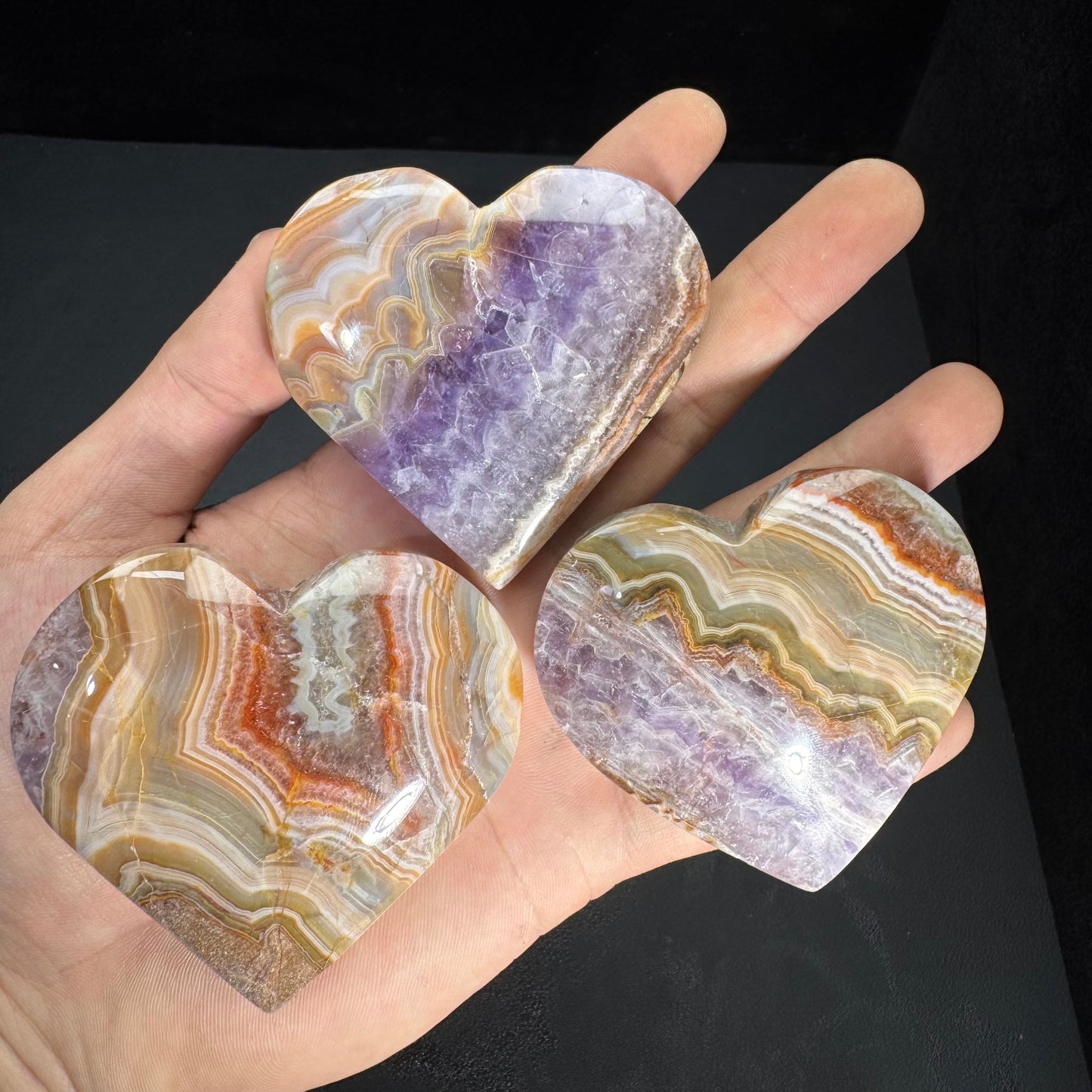Natural Amethyst Agate Heart