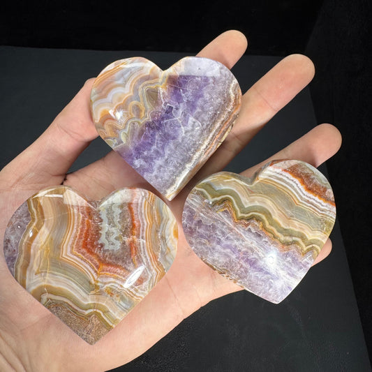 Natural Amethyst Agate Heart