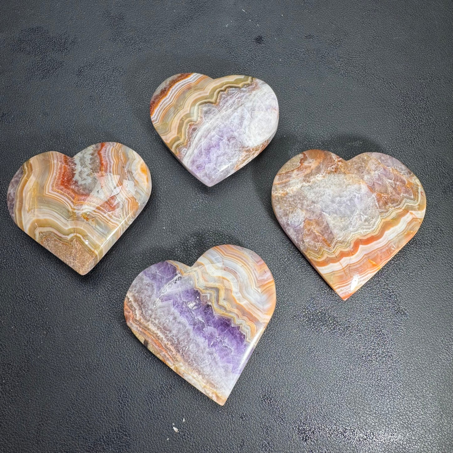 Natural Amethyst Agate Heart