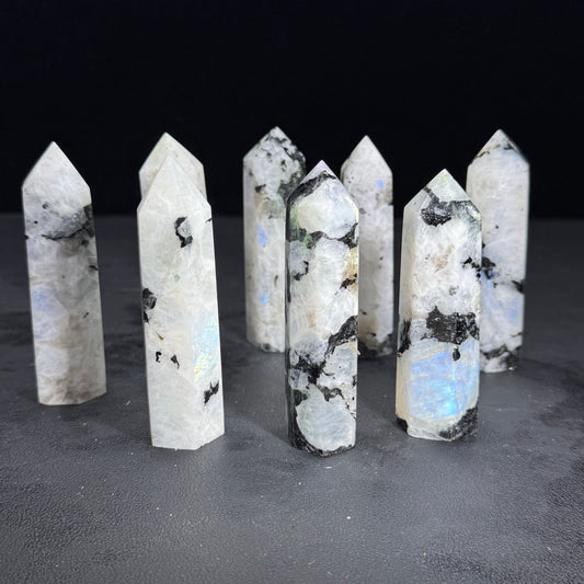 Natural Rainbow Moon Stone Points