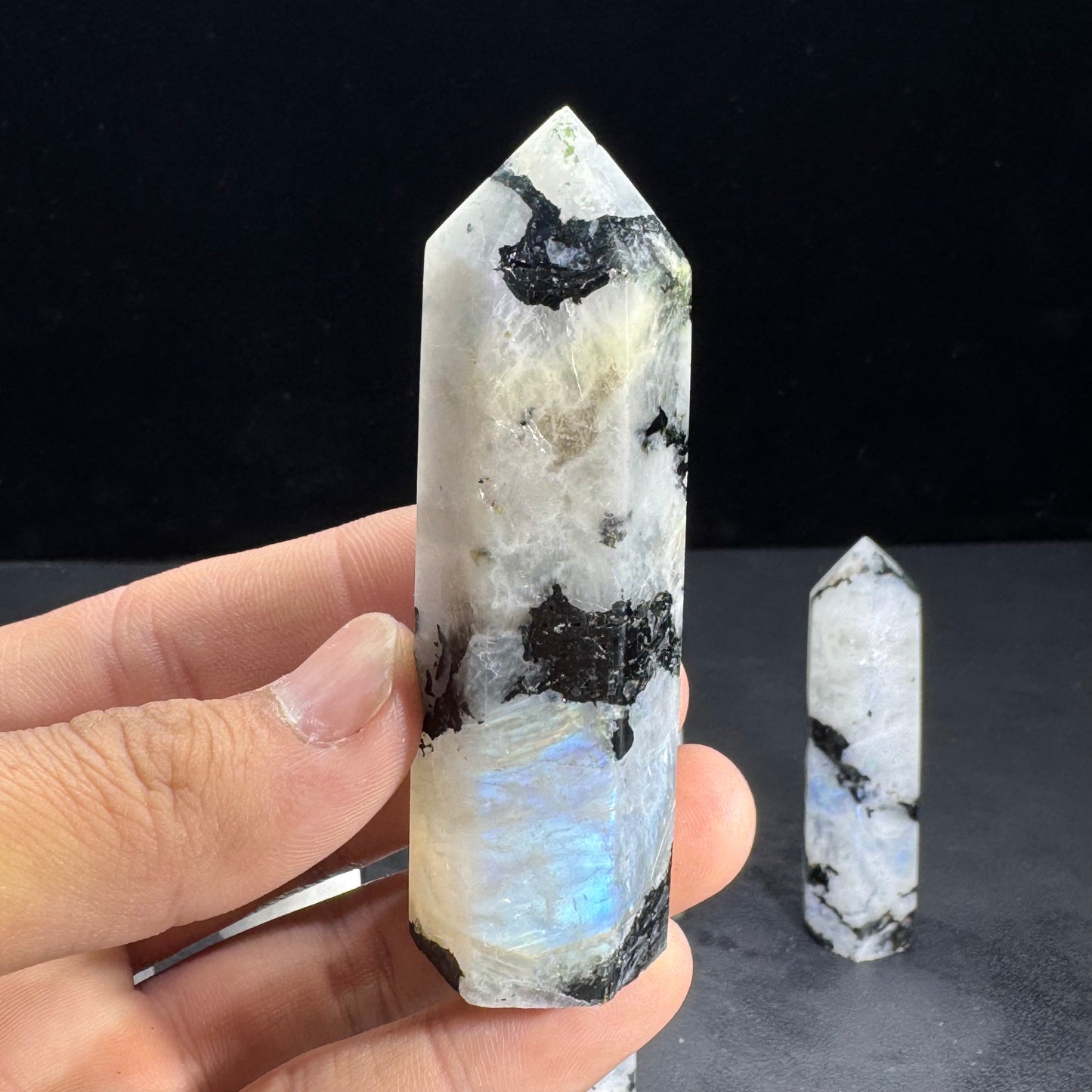 Natural Rainbow Moon Stone Points