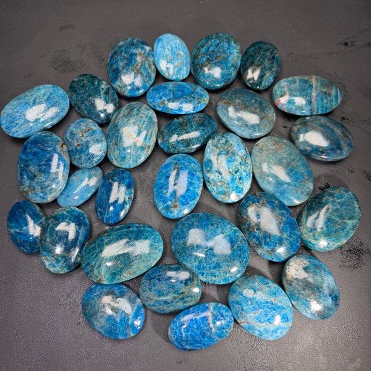 Natural Blue Apatite Palm Stone