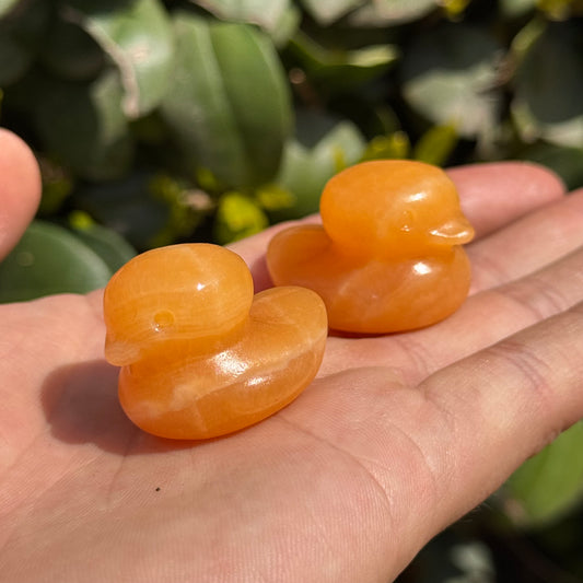 Natural Yellow Calcite Duck